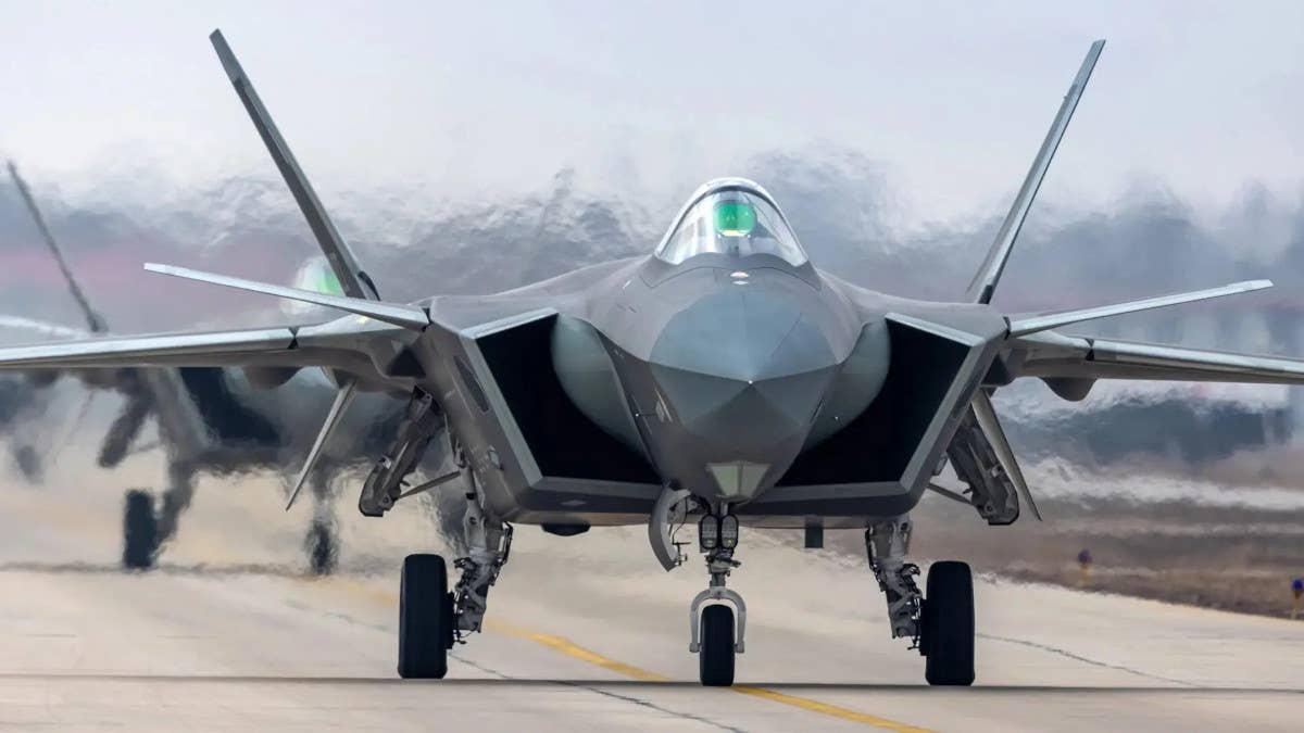 J-20 stealth fighters of the People's Liberation Army Air Force (PLAAF). <em>PLAAF</em>