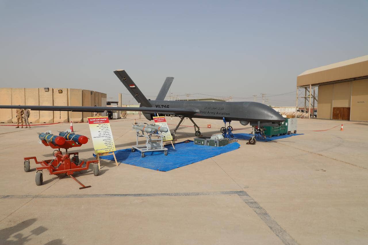 This Iraqi Army CH-4 medium-altitude, long-endurance drone is typical of earlier Chinese UCAV designs.<em> Iraqi Ministry of Defense Facebook Page</em>