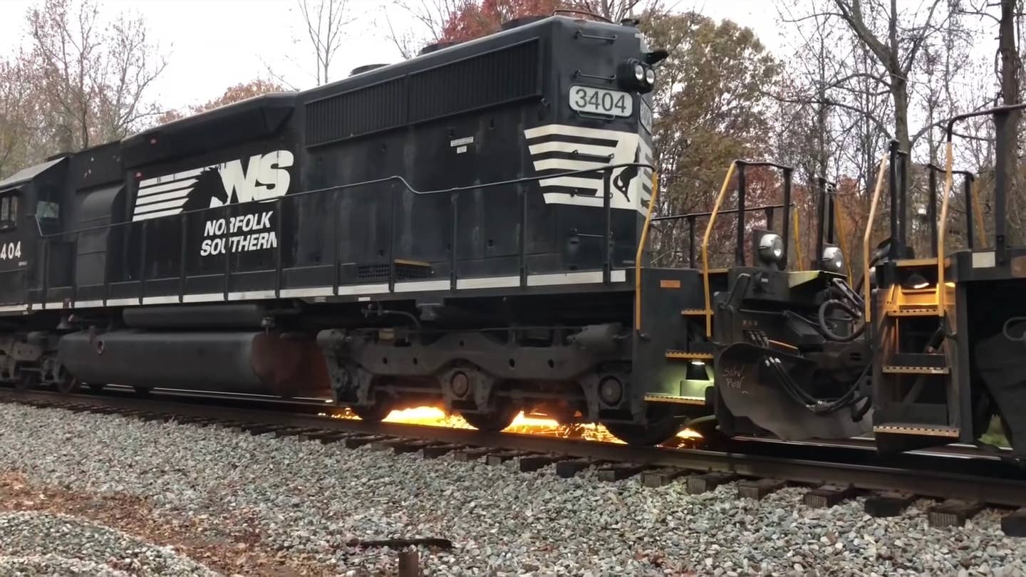 Trains Can Do Huge, Sparky Burnouts, and It’s Really Bad When They Do