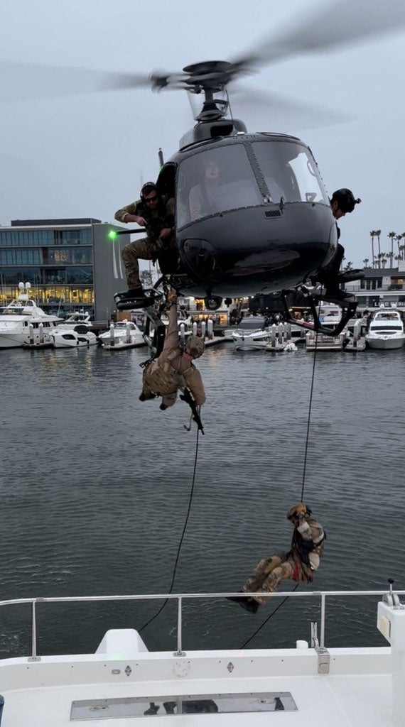 Helicopter-Borne Commandos ‘Raid’ Yacht In Newport Beach Harbor For Charity