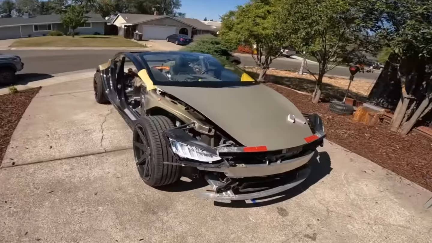 YouTuber Transforming Wrecked Tesla Model 3 into Homebrew Tesla Roadster