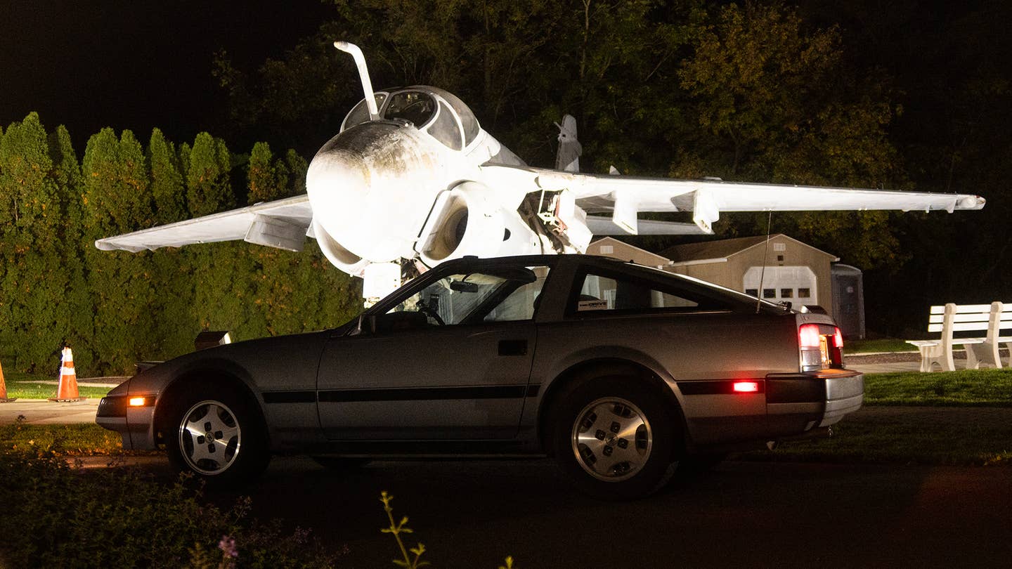 I had to double back when I realized how close this A6 Intruder jet was to the road. These planes saw a lot of action over Vietnam when the U.S. was at war there. This one is permanently parked as a memorial. Eastern Pennsylvania. <em>Andrew P. Collins</em>