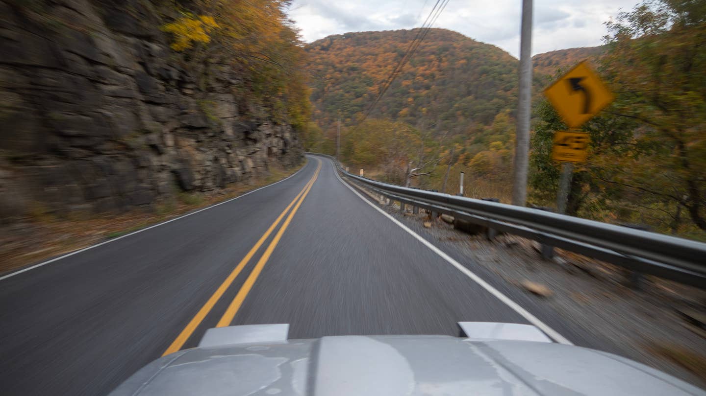I never got sick of these PA roads. And the T-tops make a great place to position a camera! Central PA. <em>Andrew P. Collins</em>