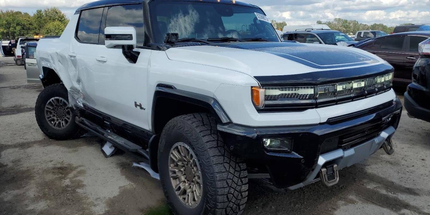 First Wrecked 2022 GMC Hummer EV Pops Up at Salvage Auction