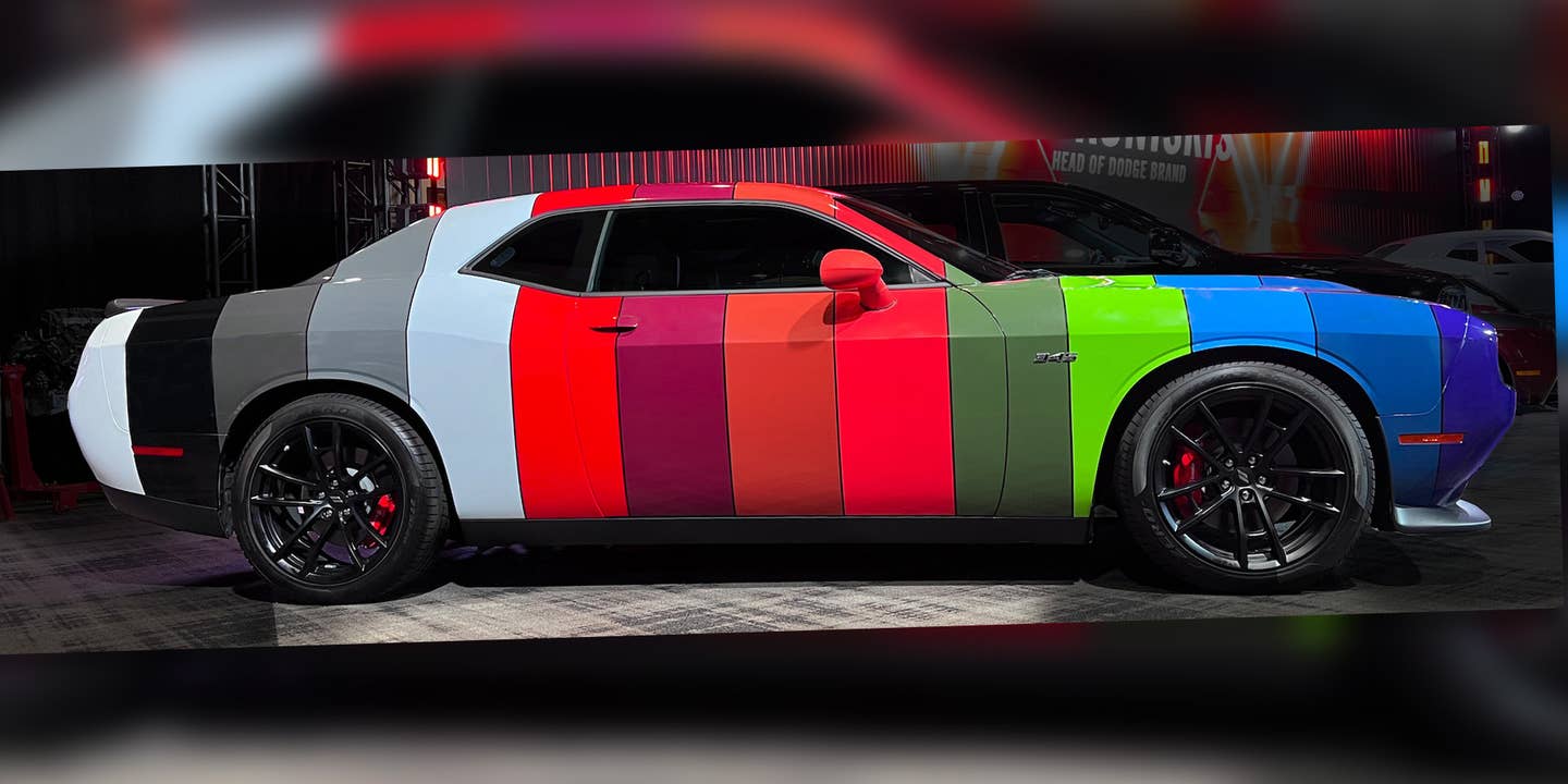 Dodge Challenger in the Hi-Impact Color vinyl wrap