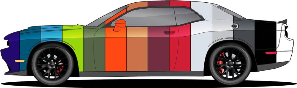 Dodge Challenger "Hi-Impact Color" wrap. <em>Dodge Garage</em>