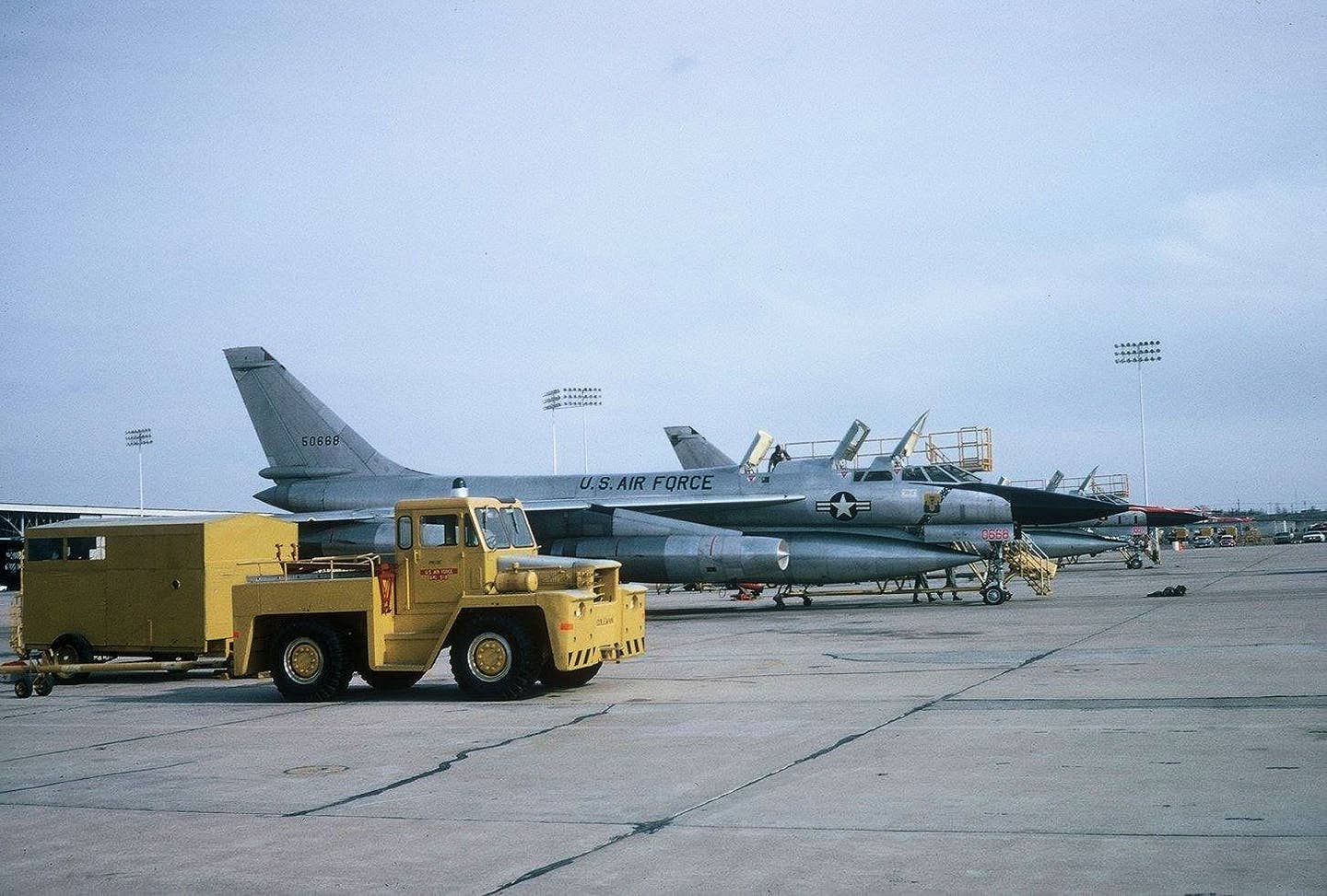 Pictured later in its career, after conversion to become a TB-58A trainer, this is 55-0668 <em>Peeping Tom</em>, the testbed for Project Quick Check. <em>U.S. Air Force</em>