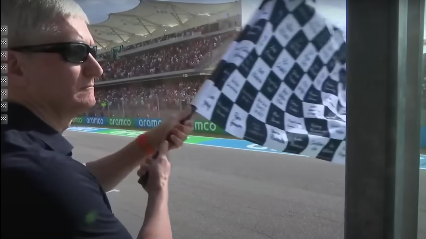 Apple CEO Tim Cook Performs Lamest Flag Wave in the History of F1