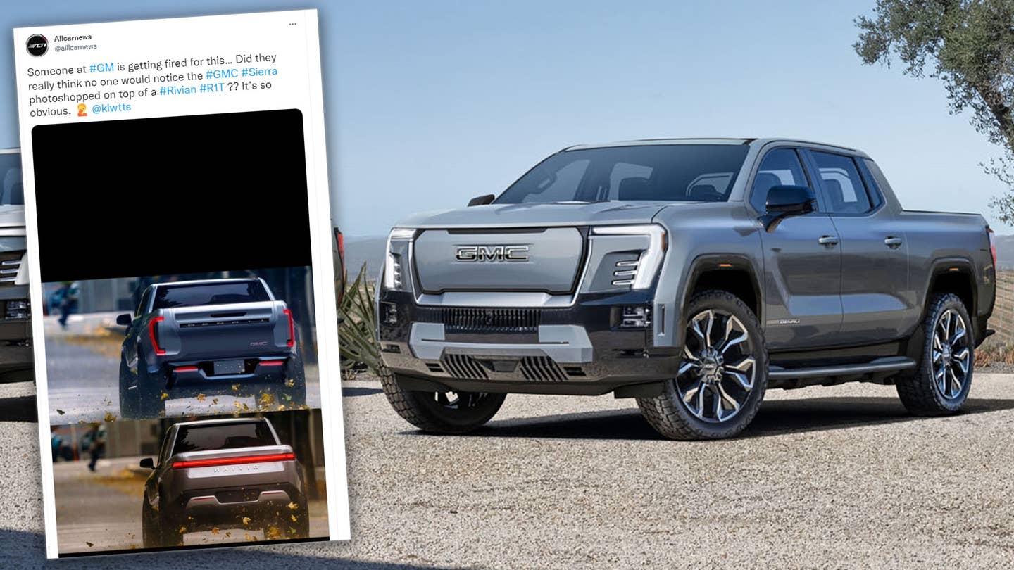 GM Is Taking Heat for Editing a Rivian Image for a GMC Sierra EV Design Sketch