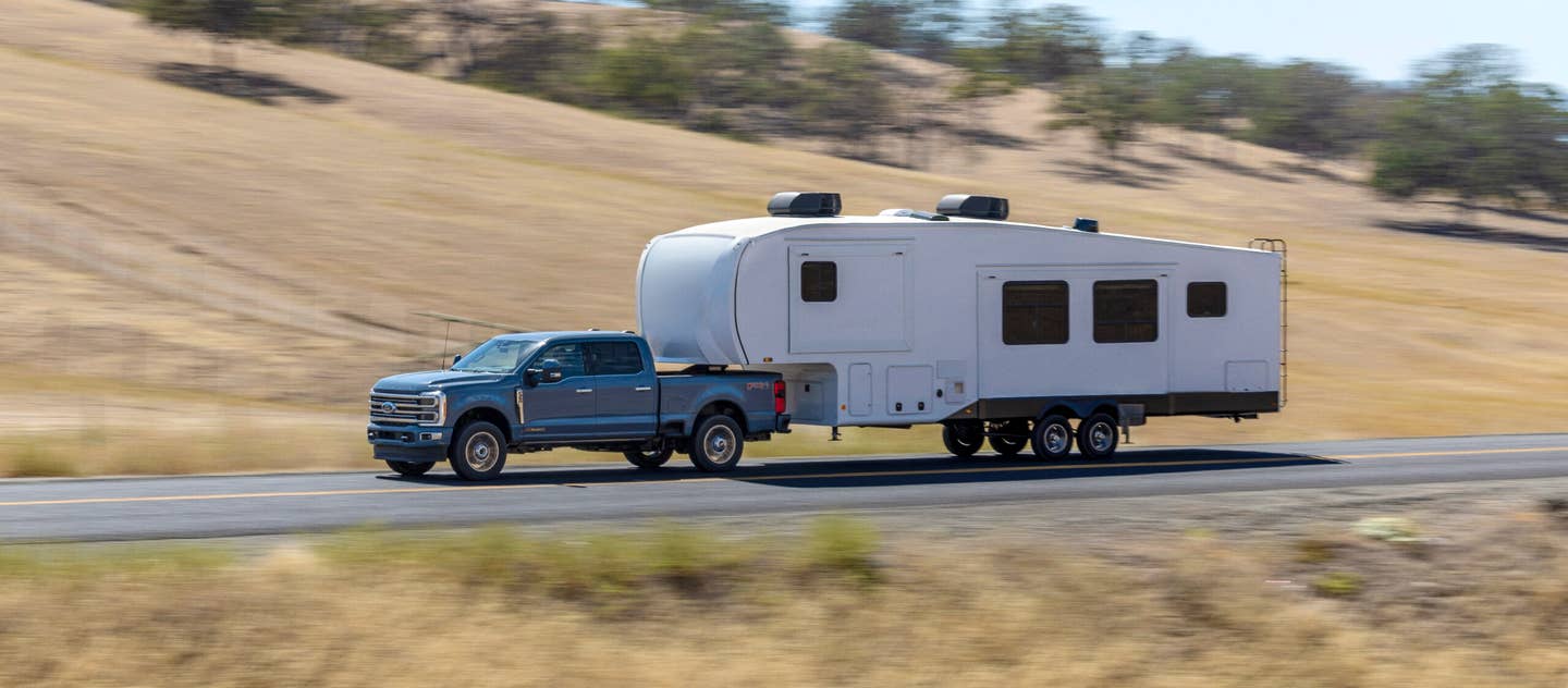 Ford claims the new Super Duty offers the highest tow ratings across gooseneck, fifth wheel, and conventional trailers of any heavy-duty pickup. <em>Ford</em>