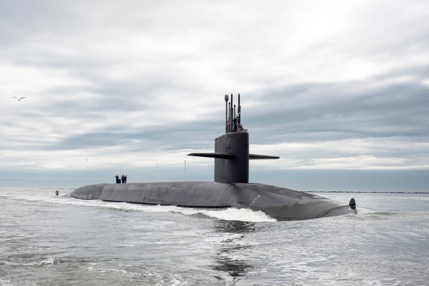 USS <em>Tennessee</em> (SSBN 734) in 2014 after completing the 4,000th strategic deterrence patrol by a U.S. Navy ballistic missile submarine. <em>Credit: U.S. Navy</em>