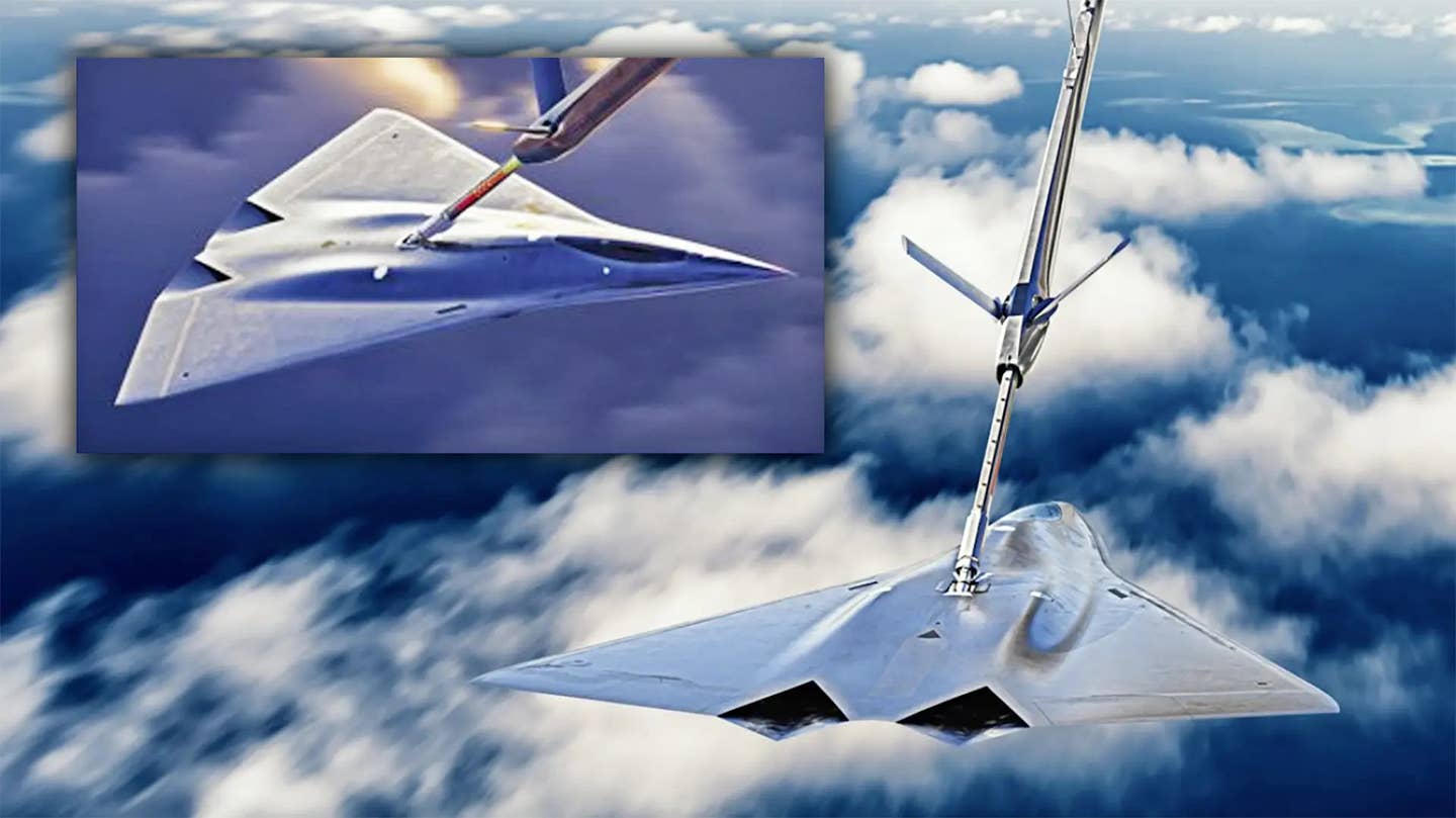 A composite of concept art Lockheed Martin recently released showing a design that is at least intended to be a stand-in for the sixth-generation combat jet that is being developed under NGAD. <em>Lockheed Martin</em>