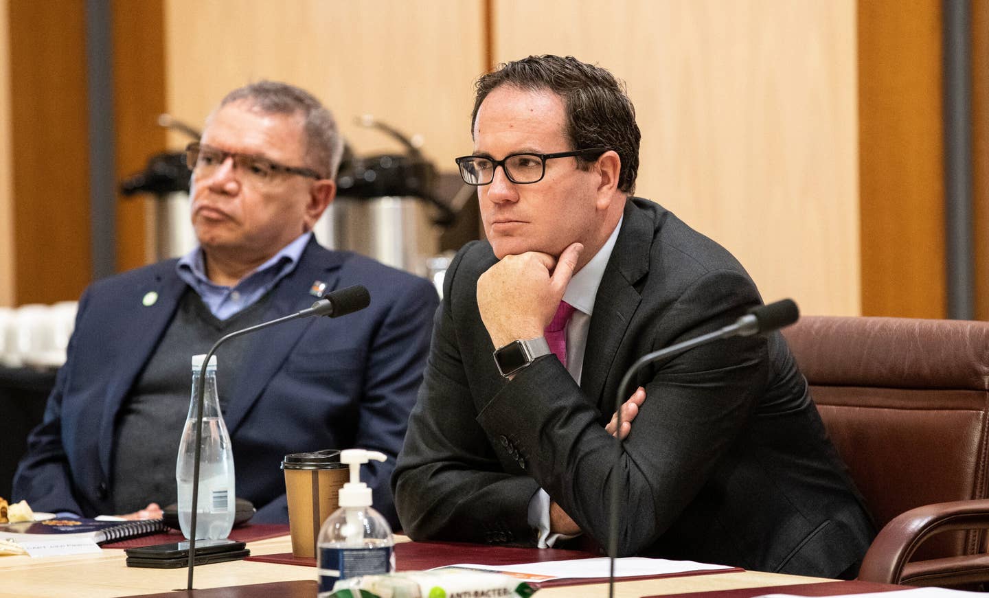 Minister for Veterans Affairs and Minister for Defence Personnel, the Matt Keogh at the Defence Strategic Review Indigenous Roundtable in Canberra, in October 2022. <em>Australian Department of Defense</em>