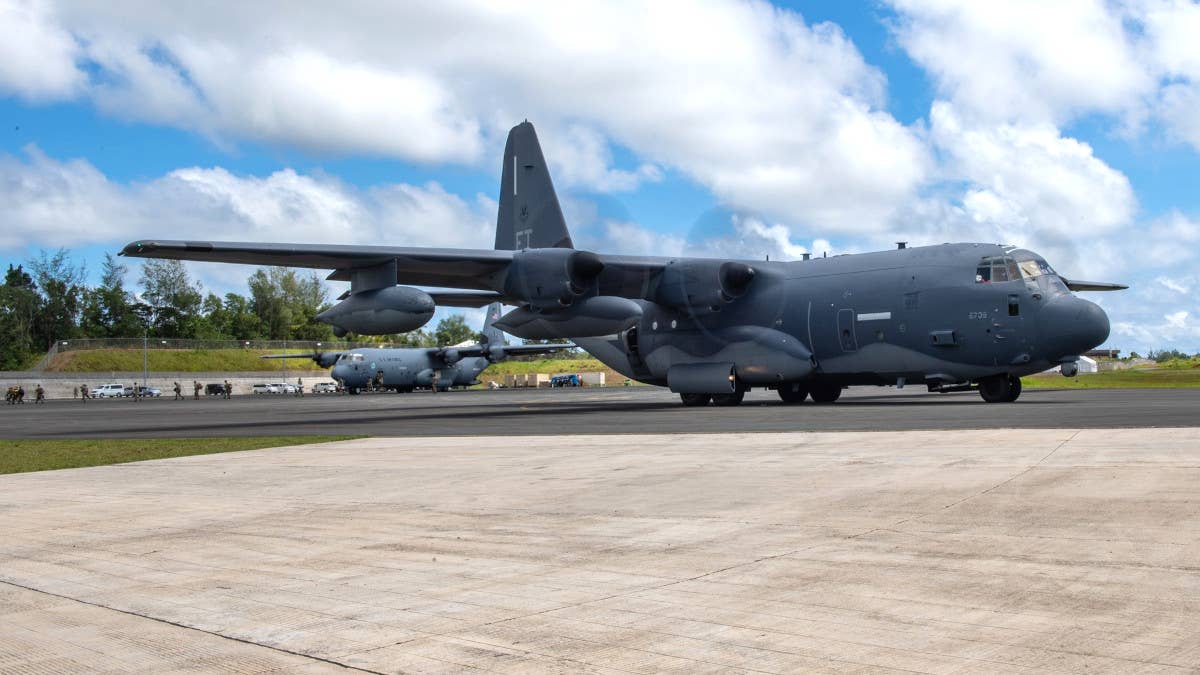 The 23rd Wing's HC-130J and the 374th Airlift Wing's C-130J in Palau. <em>USAF</em>