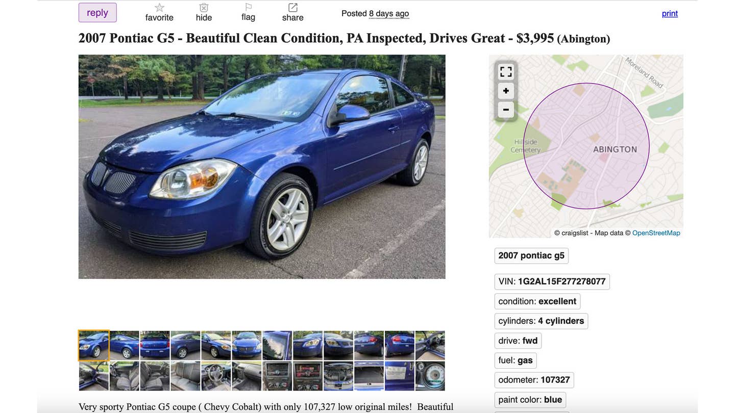 Pontiac G5 $3,995
