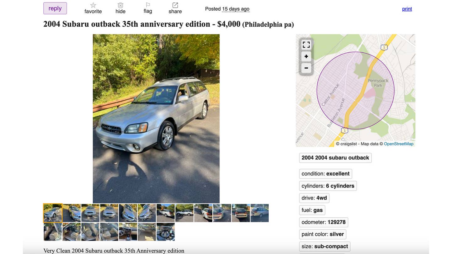 Subaru Outback $4,000