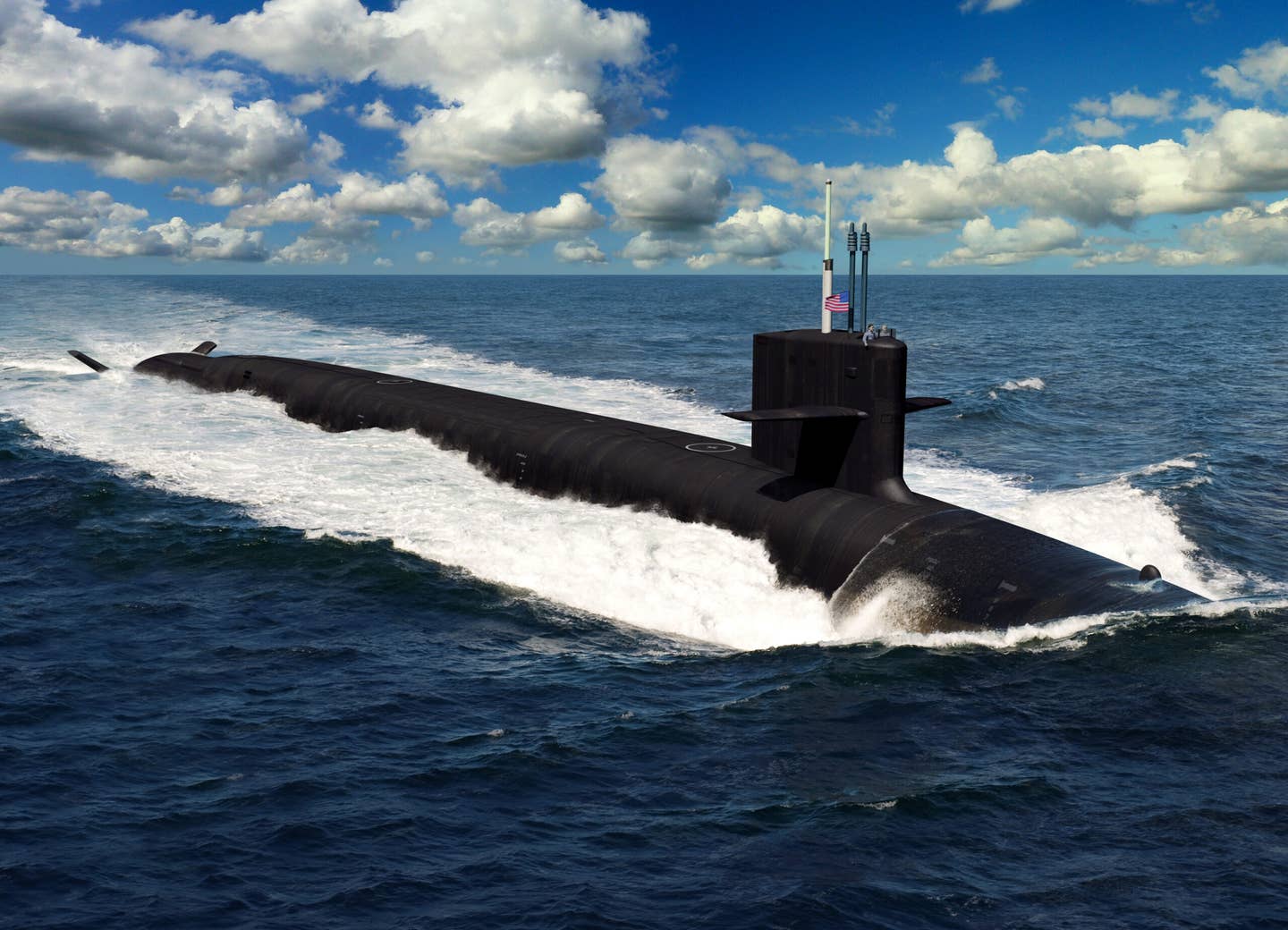 Successful procurement of the <i>Columbia-class</i> SSBN is an absolute top priority for America's nuclear deterrent as the <em>Ohio</em>-class SSBNs are approaching the end of their service lives. (U.S. Navy illustration/Released)