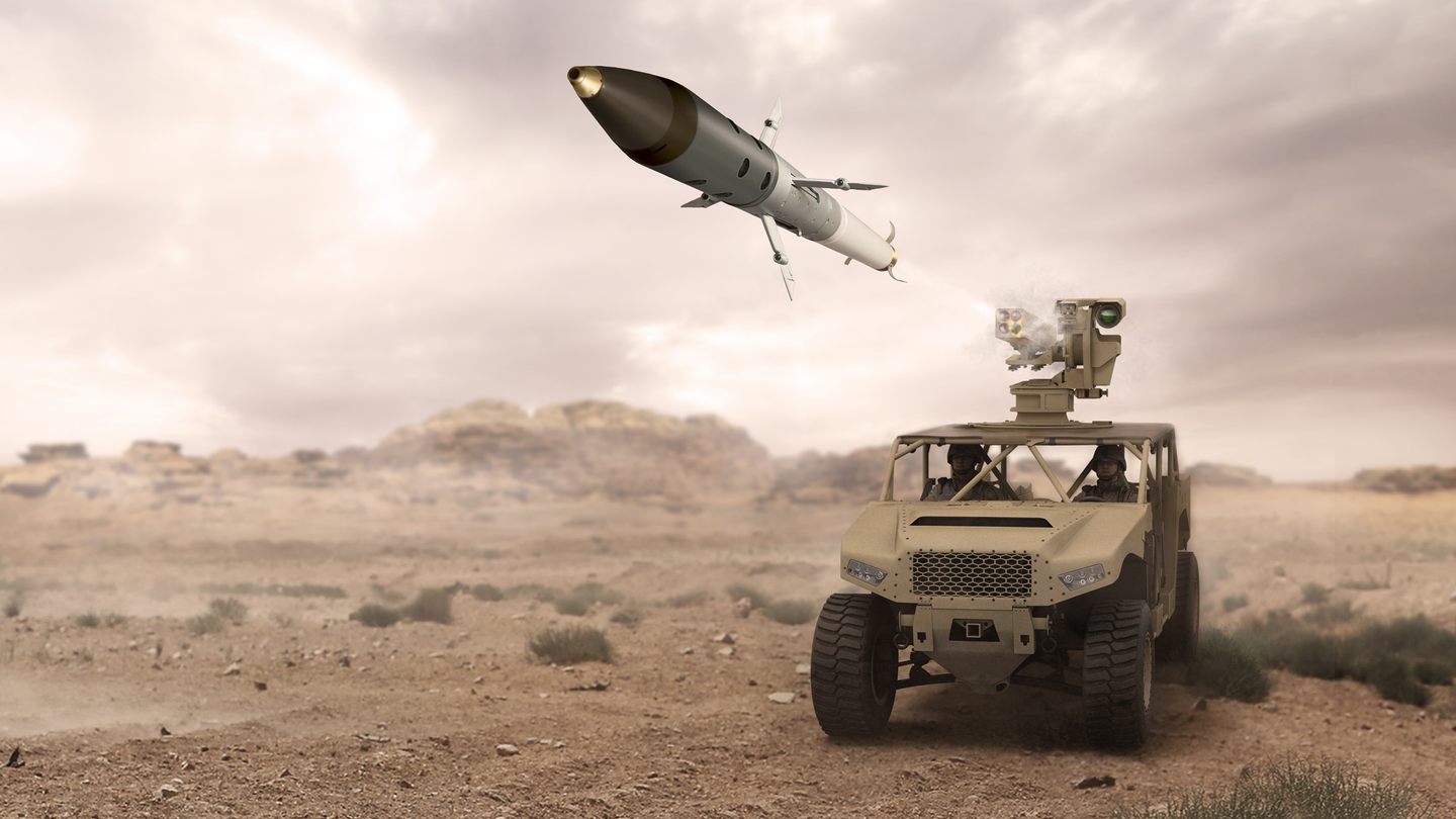 A rendering that went along with the news that an APKWS-guided rocket had been fired from a ground-based launcher for the first time in 2020. <em>Credit: BAE Systems</em>