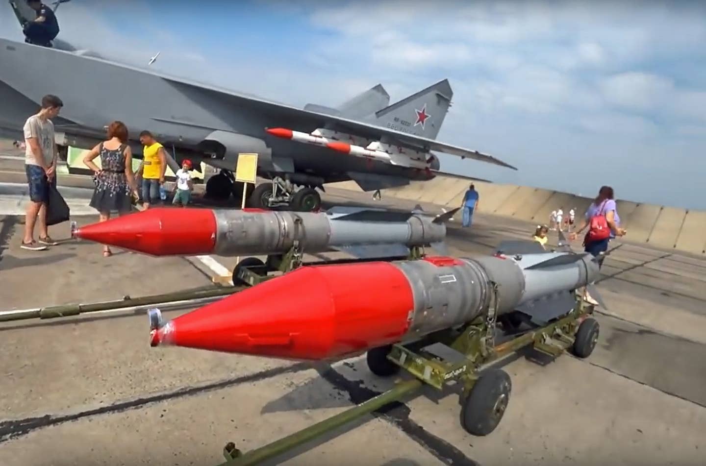 An operational MiG-31BM seen together with R-37M missiles during an open day at the Kansk regiment, in 2018. <em>via author</em>