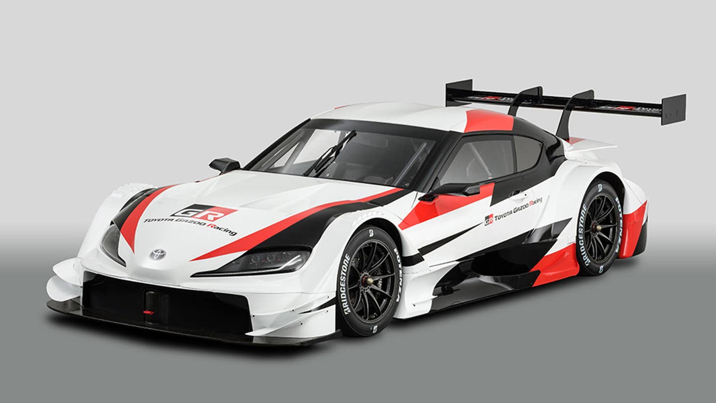 Super GT Toyota GR Supra GT race car. <em>Toyota Gazoo Racing</em>