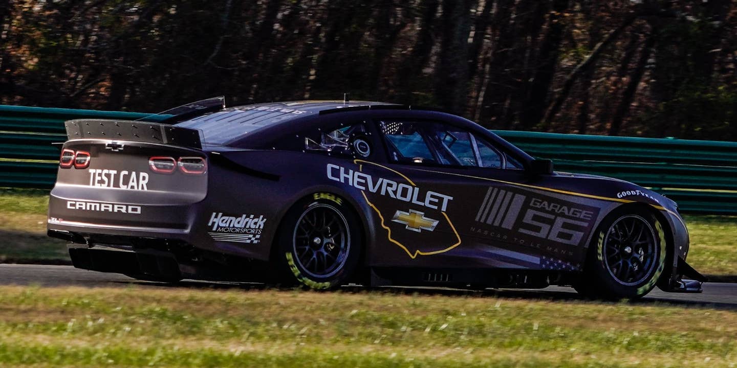 The Le Mans NASCAR Chevy Camaro Already Laps Way Quicker Than a Cup Car