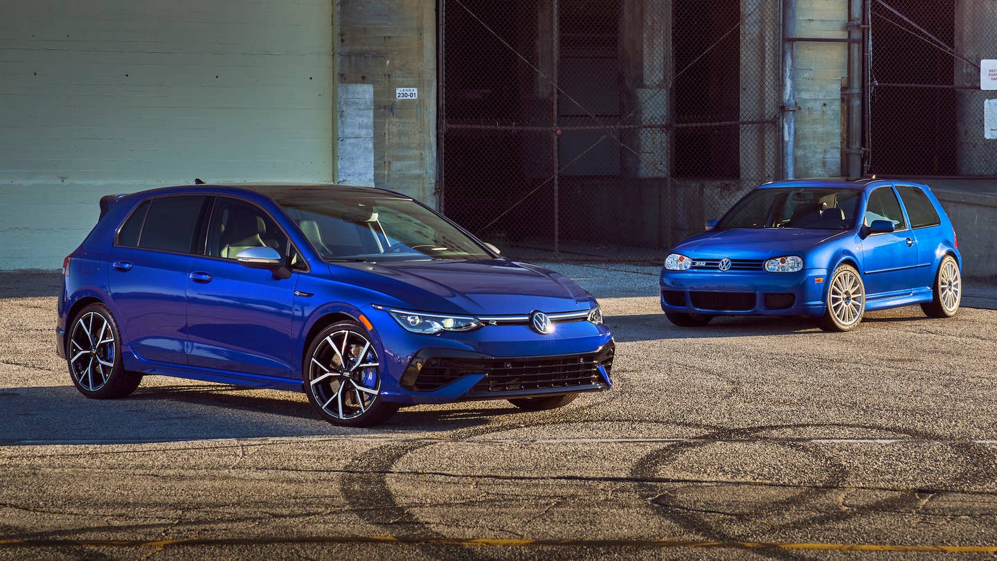 2022 VW Golf R and classic Golf R32