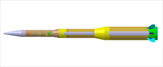 A computer-generated artwork depicting the L-SAM missile interceptor. <em>ADD</em>