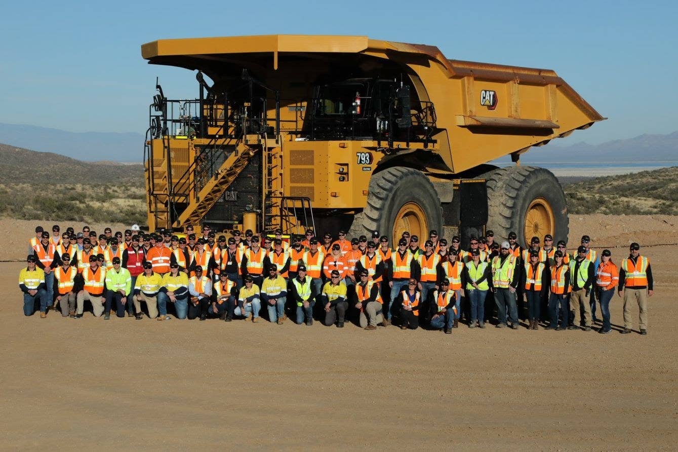 Caterpillar early learner customers attended the demonstration of the company’s first battery electric 793 mining truck.