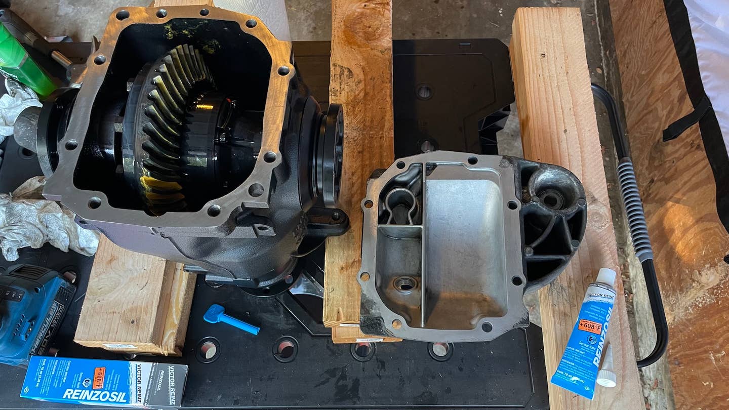 E82 BMW 128i differential housing with wavetrac installed