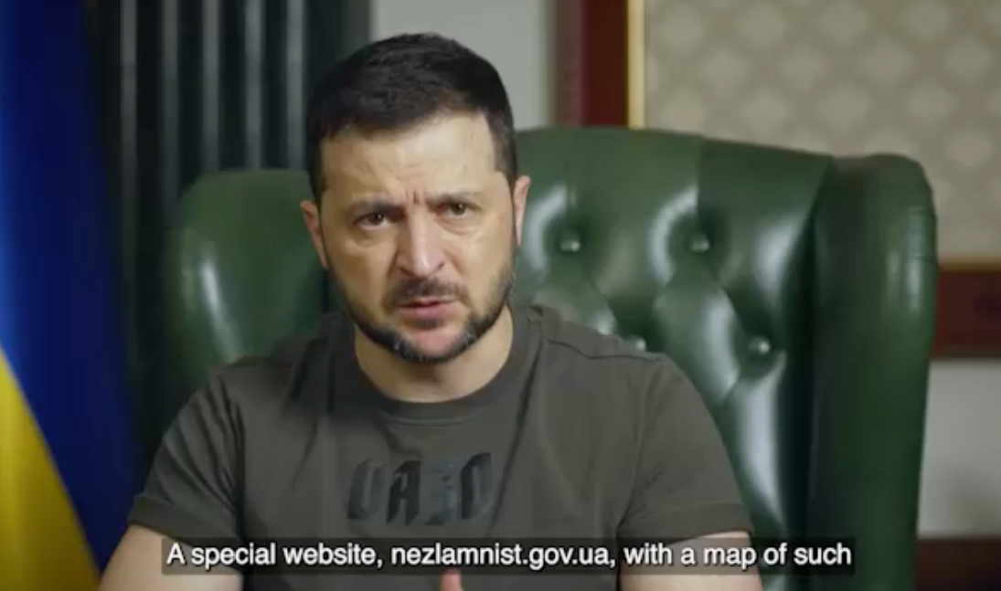 Ukrainian President Volodymyr Zelensky has launched a new effort to provide basic services for residents affected by Russian attacks on the power grid. (Zelensky Telegram channel screen grab)