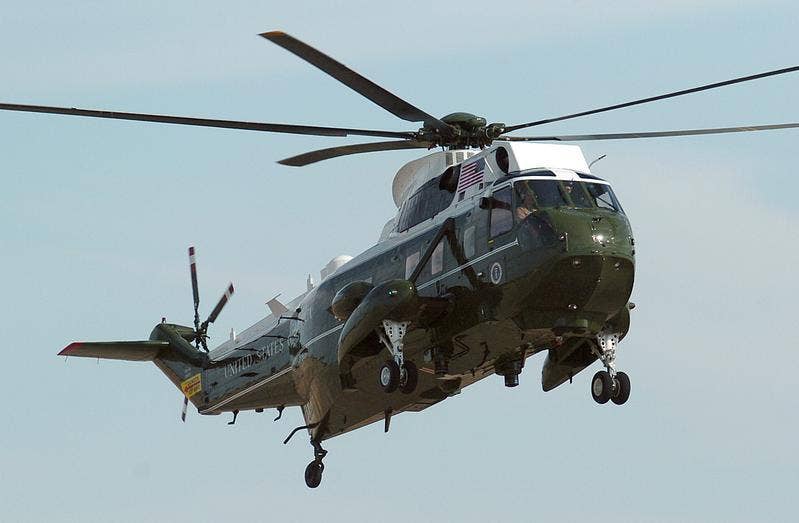 One of HMX-1's iconic, but aging VH-3D Marine One helicopters. These, along with the unit's VH-60Ns, are set to be replaced by the VH-92As. <em>USN</em>
