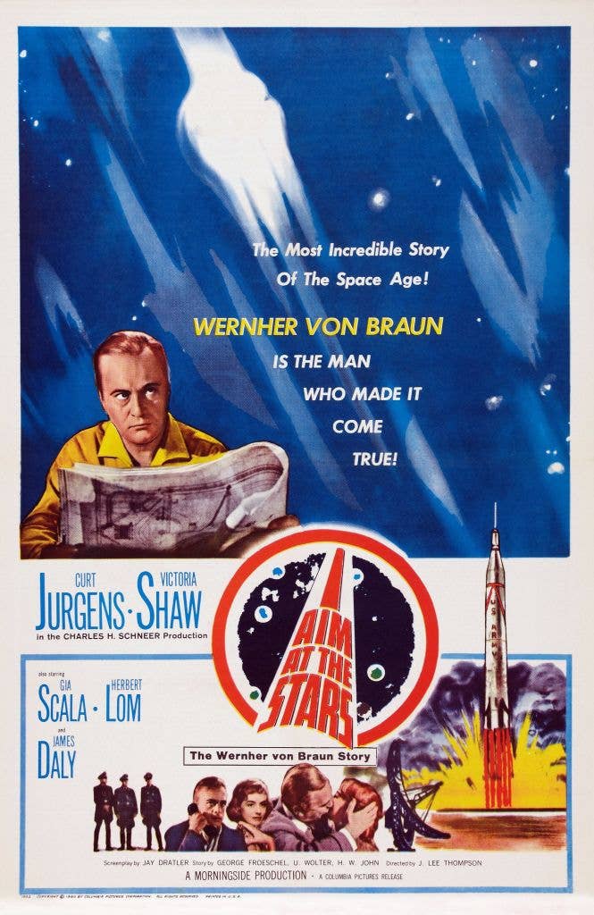 Poster for the 1960 movie <em>I Aim at the Stars</em>. <em>Photo by LMPC via Getty Images</em>