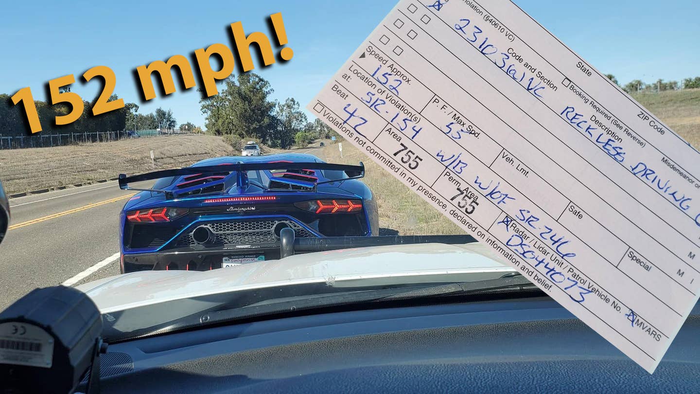 Lamborghini Aventador Driver Clocked Going 152 MPH in 55 Zone