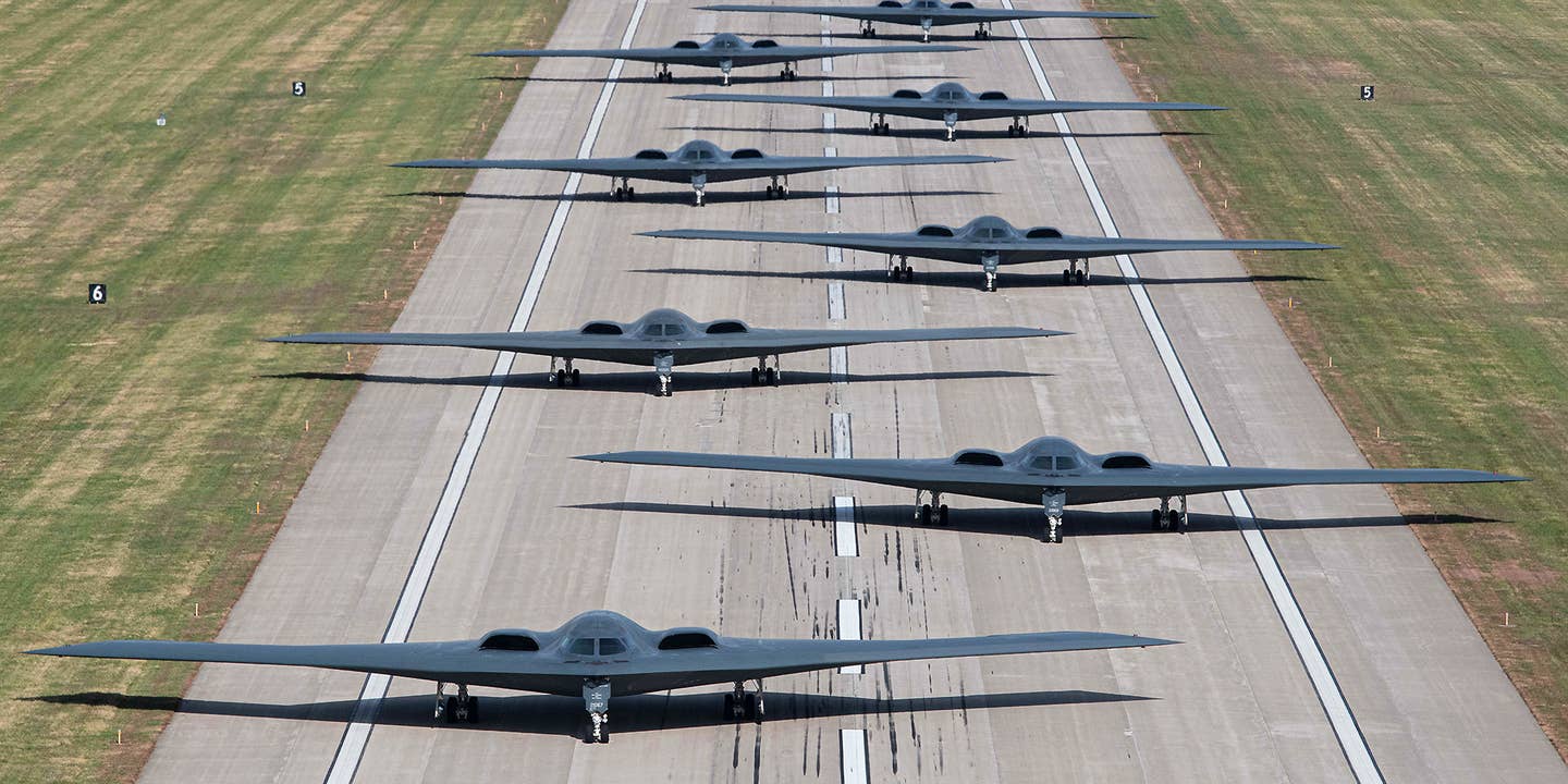 Behold 40% Of B-2 Bomber Fleet Executing An ‘Elephant Walk’