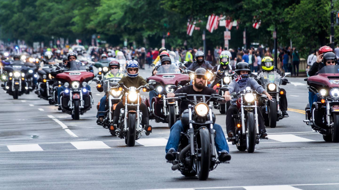 A motorcycle rally in Washington DC