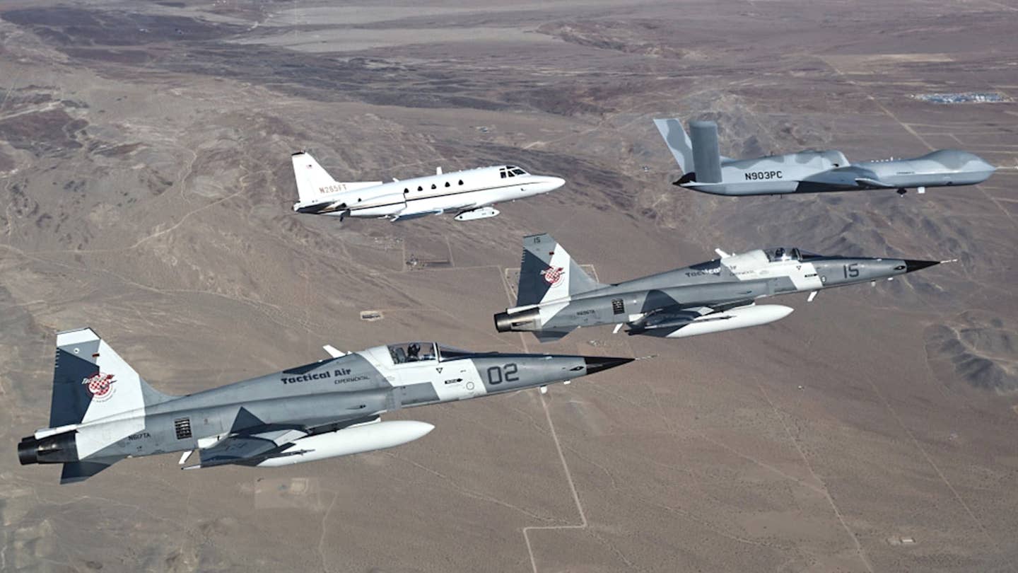 F-5s Team With Avenger Drone, Bizjet In Air-To-Air Infrared Sensor Test