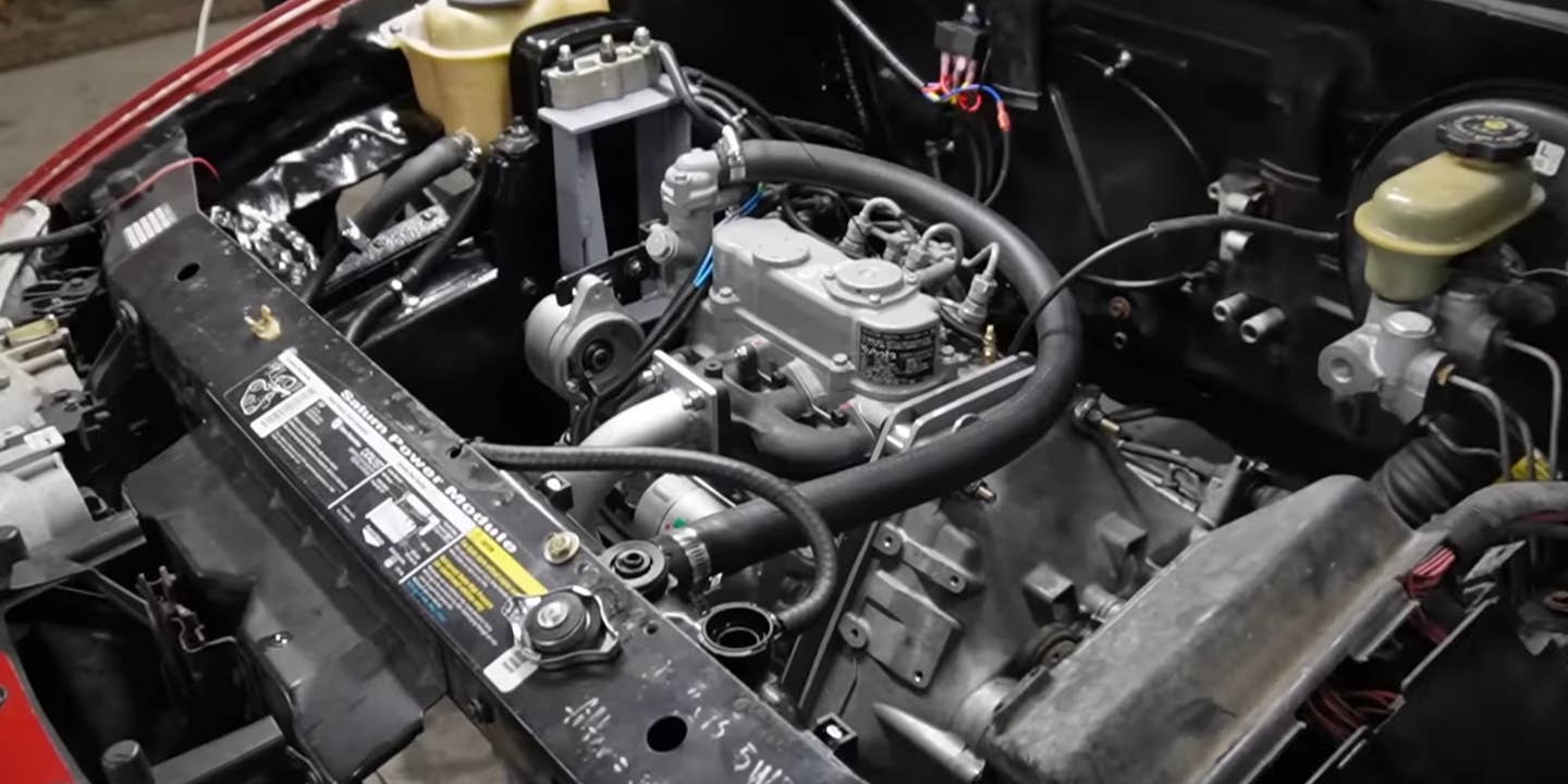 Watch This Kubota Diesel-Swapped Saturn SC1 Hit Its Painfully Slow Top Speed