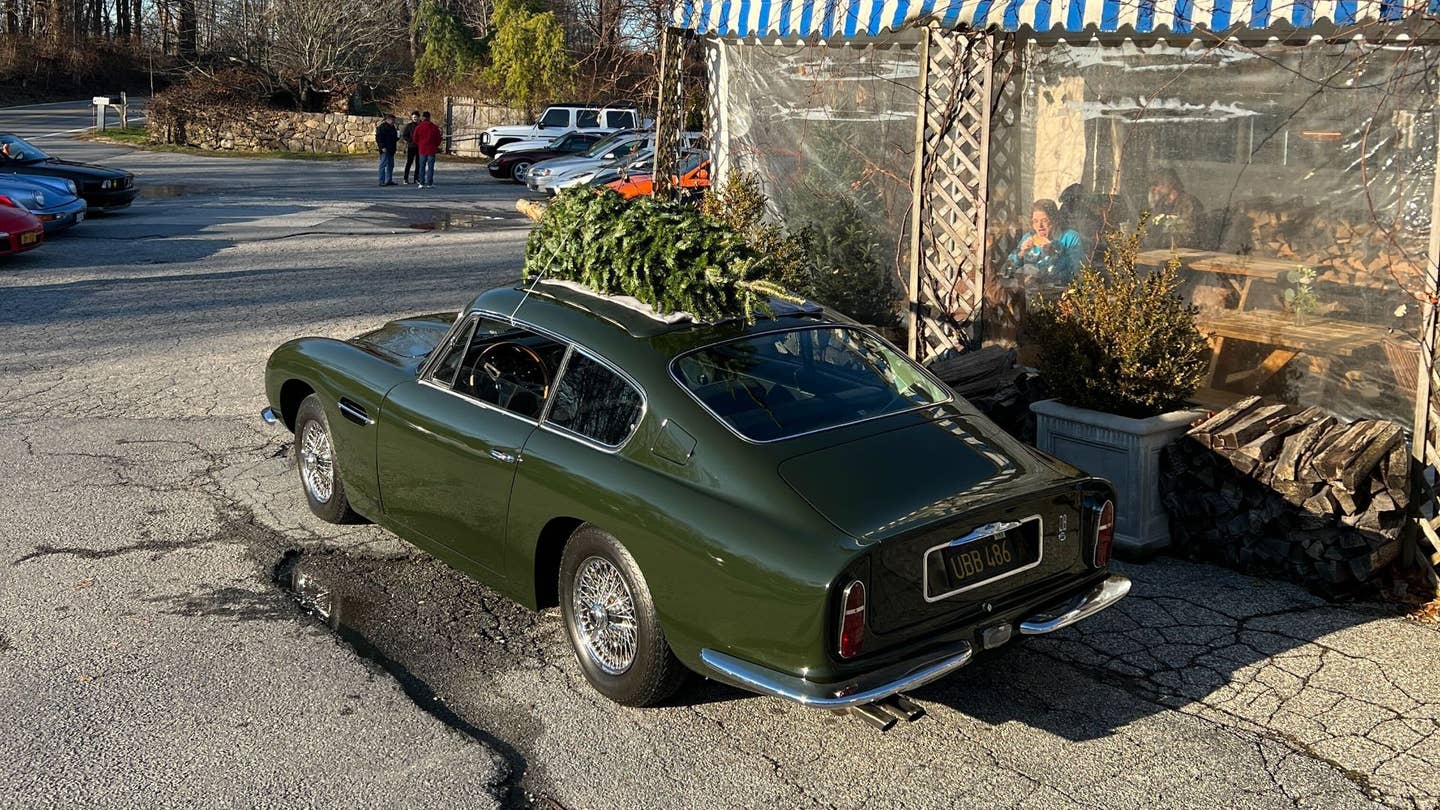 1967 Aston Martin DB6 Transporting Christmas Tree