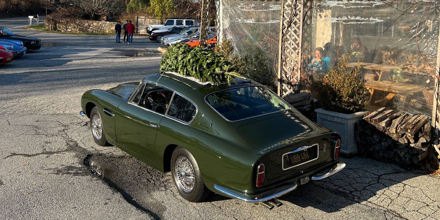 1967 Aston Martin DB6 Transporting Christmas Tree