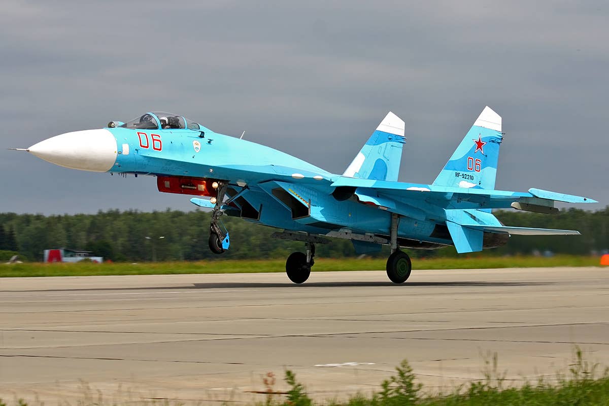 A Su-27SM operated by the 4th State Air Personnel Preparation and Military Evaluation Center at Lipetsk. <em>Dmitry Terekhov/Wikimedia Commons</em>