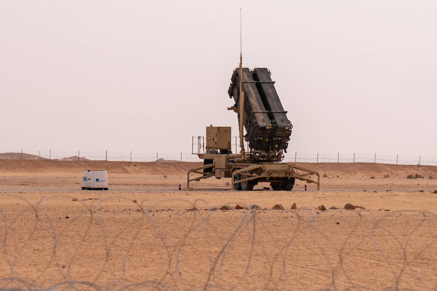A Patriot surface-to-air missile system battery positioned at Prince Sultan Air Base in Saudi Arabia, where the CENTCOM initially wanted to base the Red Sands center. <em>Credit: State Department photo by Ron Przysucha/Wikimedia Commons</em>