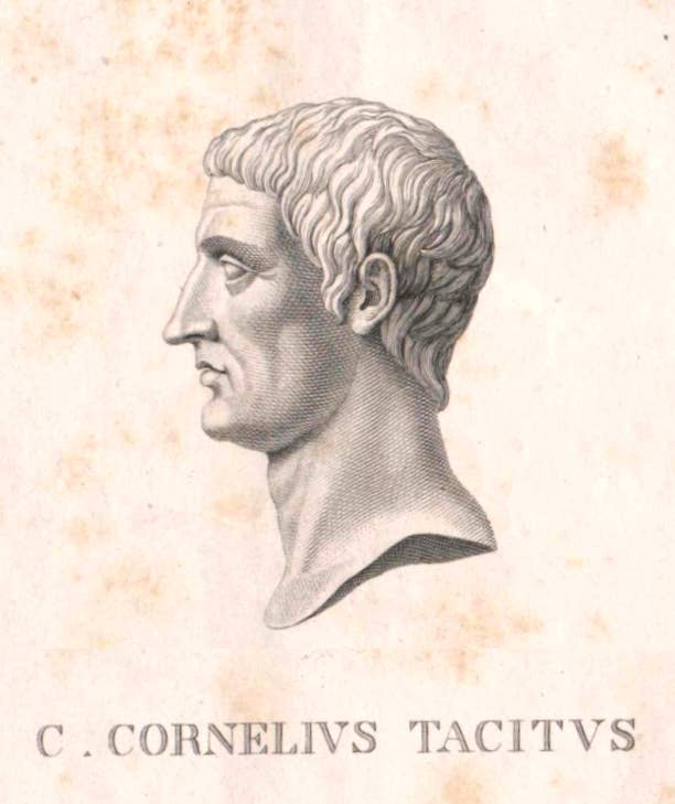Side profile of the Roman historian Cornelius Tacitus, 18th century. <em>Unknown author via Wikimedia Commons</em>