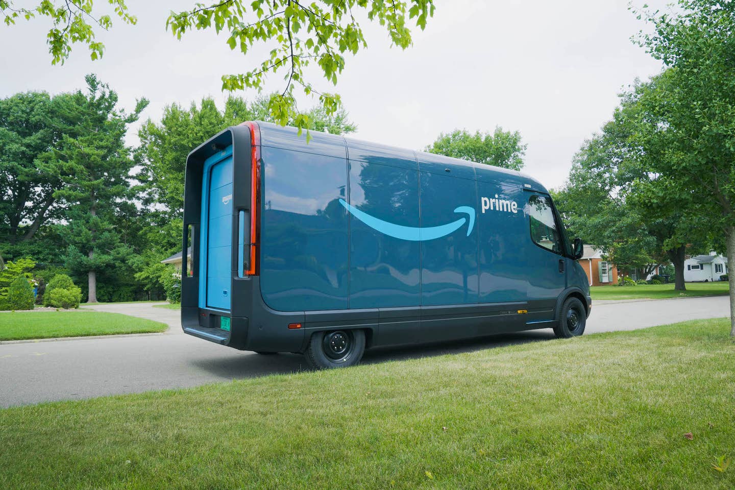 Rivian's Amazon delivery van in the wild. <em>Rivian</em>