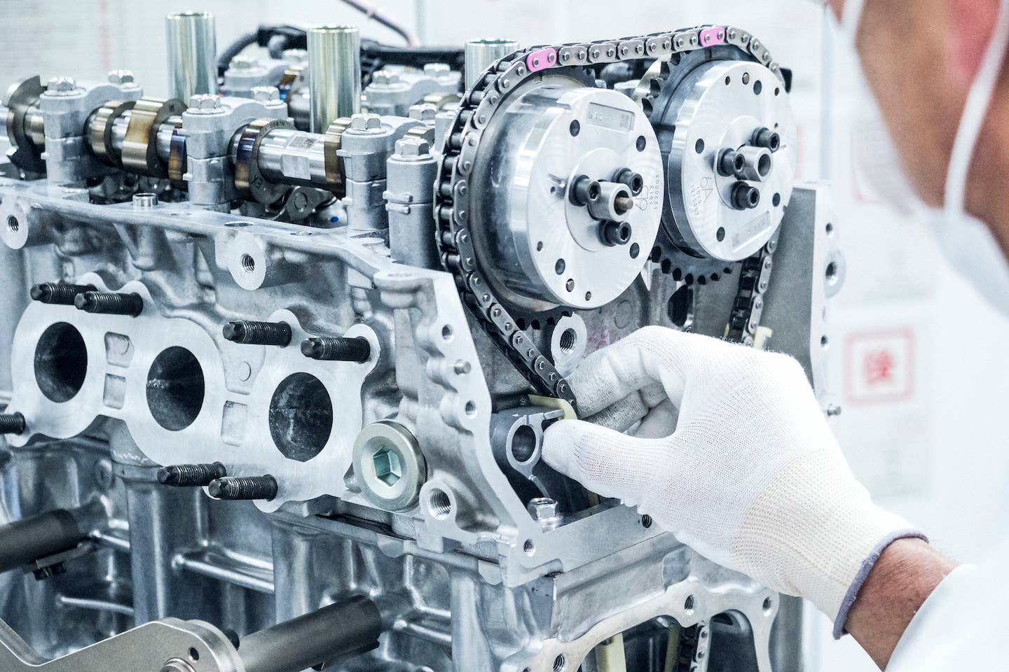 Toyota G16E-GTS engine under construction. <em>Toyota</em>