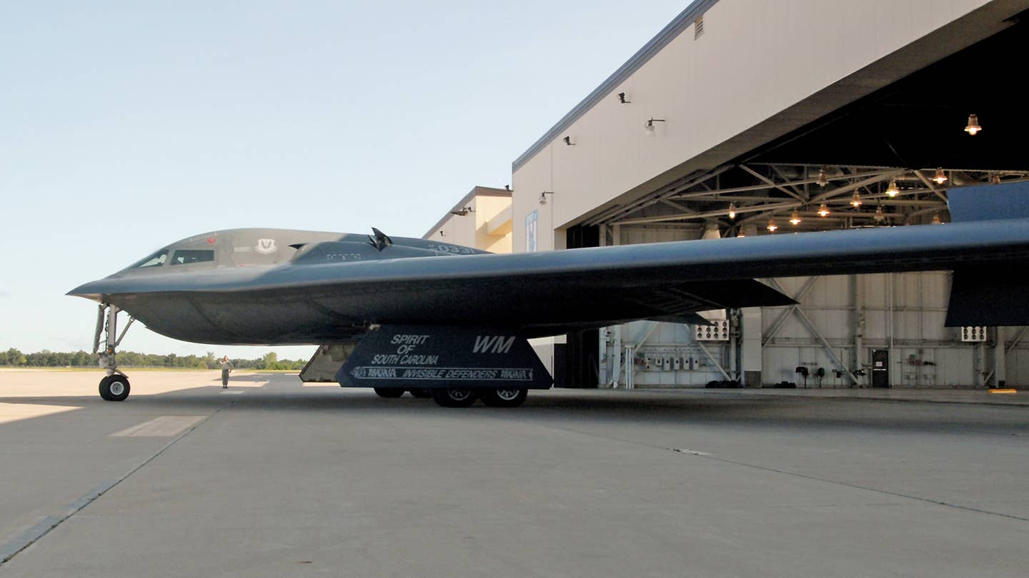 B-2 Spirit Bomber prepares for take-off at Whiteman Air Force Base