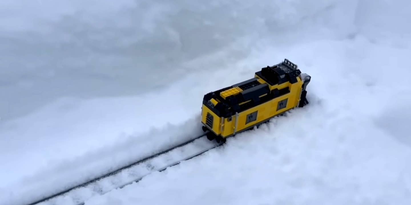 This Little Lego Snow Plow Train Actually Works