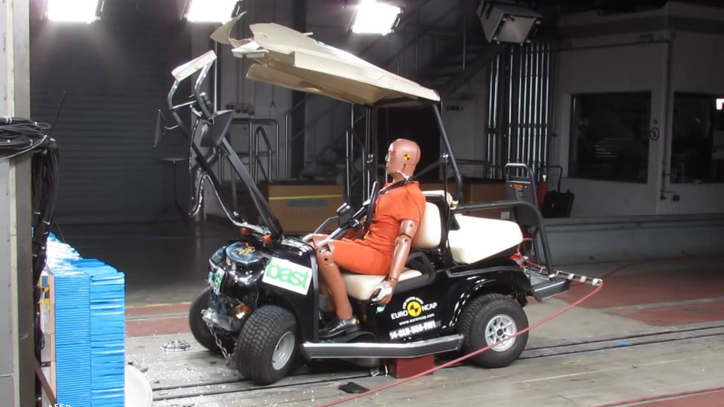 Golf Cart Crash Test Is Absolute Carnage Even at Just 30 MPH