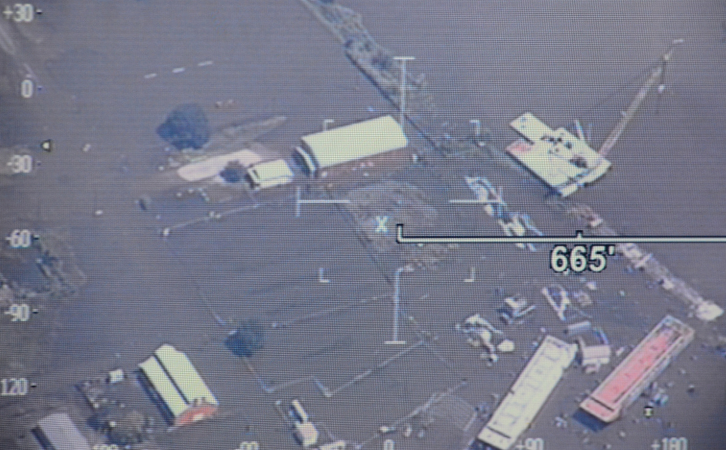 A view of the damage wrought by Hurricane Harvey as seen by the sensor operator in an RC-26B.&nbsp;<em>Texas ANG</em>