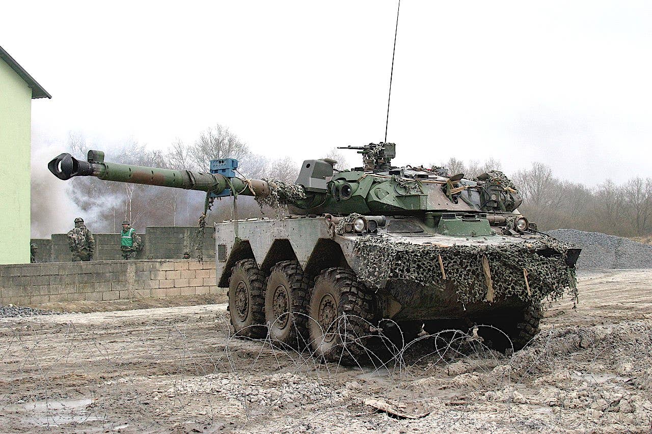 An AMX-10RC, seen here during a training exercise in France. <em>Davric via Wikimedia</em>