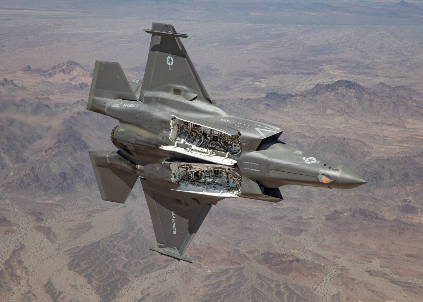 F-35B with its weapons bays open. (Author's image)